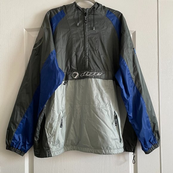 DYE Mens Lightweight Hooded Anorak Packable Half Zip Windbreaker Jacket XXL - Picture 1 of 8